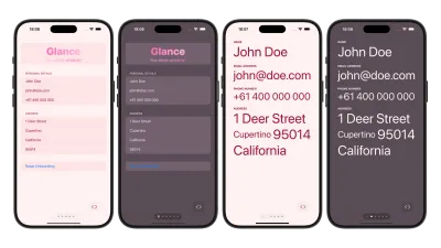 Glance app showcasing seamless personal information sharing